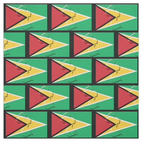 Map and Flag of GUYANA Fabric