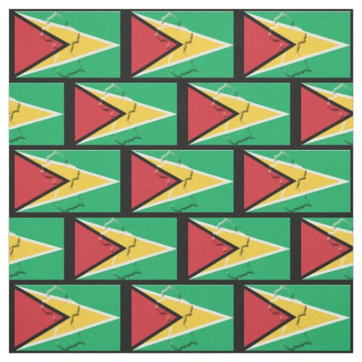 Map and Flag of GUYANA Fabric