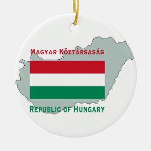 Map and Flag of Hungary Ornament