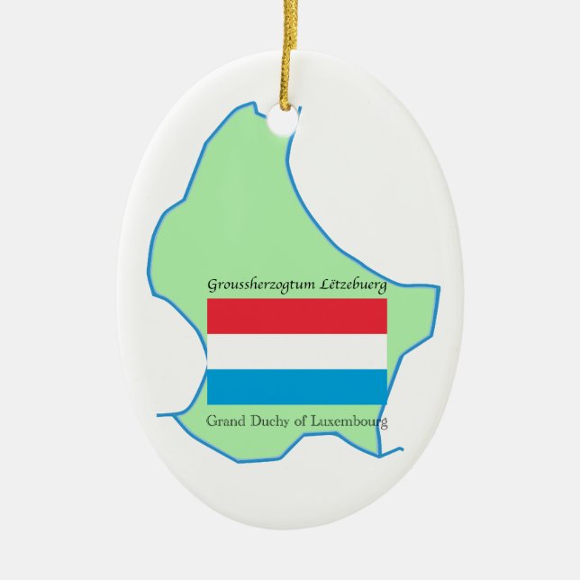 Map and Flag of Luxembourg Ornament (Front)