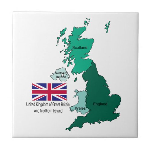 Map and Flag of the United Kingdom Tile