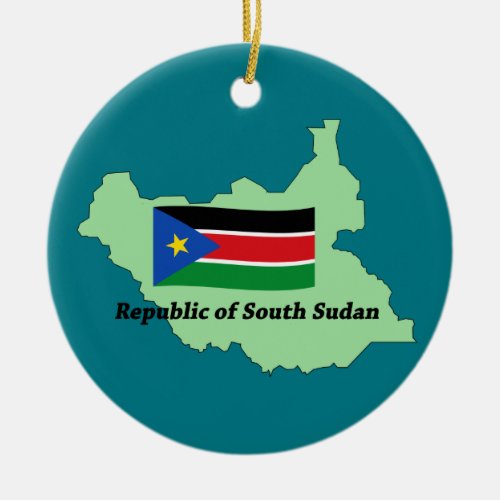 Map and Flag Republic of South Sudan  Ornament