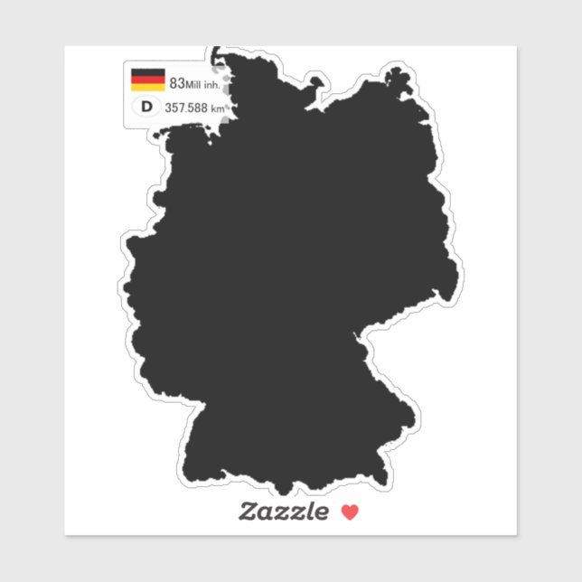 map and some facts of Germany Sticker (Sheet)