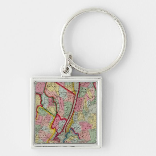 Map Around The City Of New York Keychain (Front)