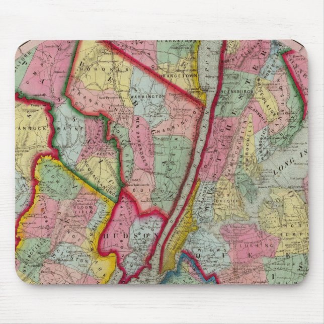 Map Around The City Of New York Mouse Pad (Front)