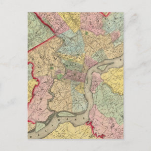 Map Around The City Of Philadelphia Postcard