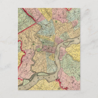 Map Around The City Of Philadelphia Postcard