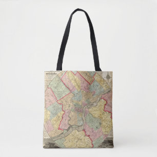 Map Around The City Of Philadelphia Tote Bag