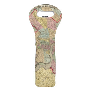 Map Around The City Of Philadelphia Wine Bag