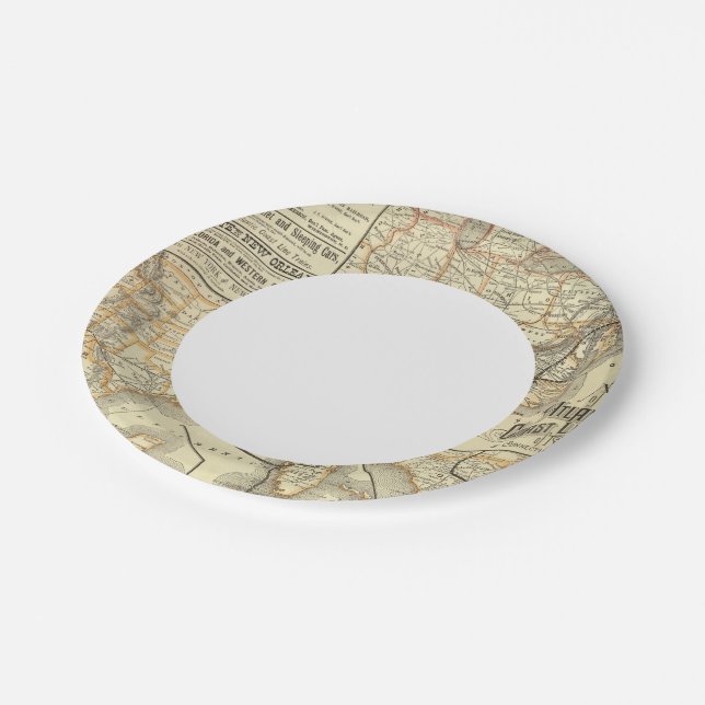 Map Atlantic Coast Line Paper Plates (Angled)
