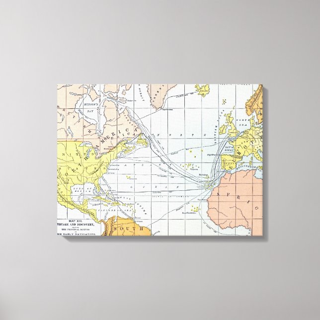 MAP: ATLANTIC VOYAGES CANVAS PRINT (Front)