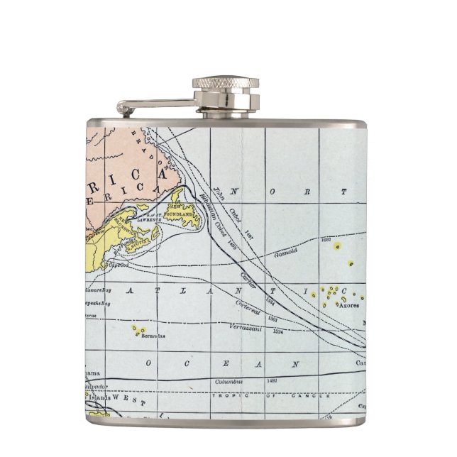 MAP: ATLANTIC VOYAGES FLASK (Front)