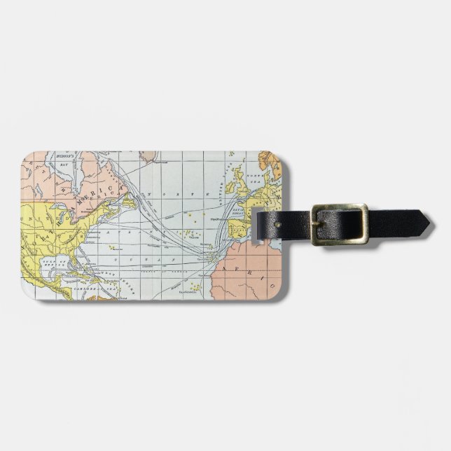 MAP: ATLANTIC VOYAGES LUGGAGE TAG (Front Horizontal)