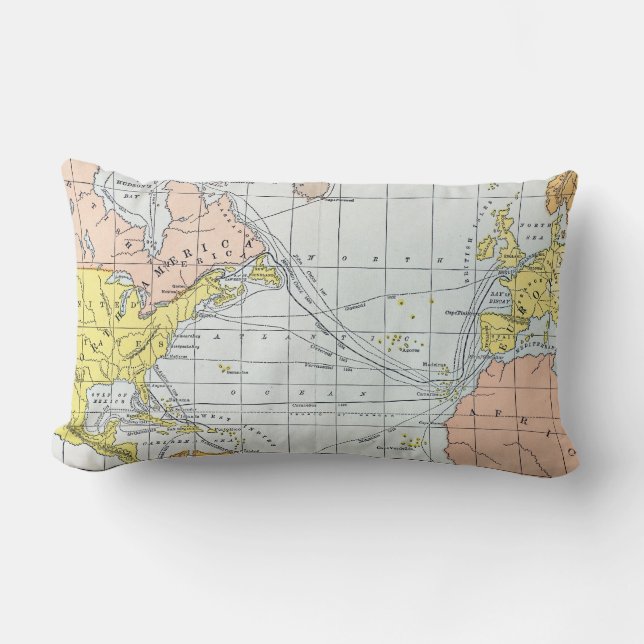 MAP: ATLANTIC VOYAGES LUMBAR PILLOW (Front)