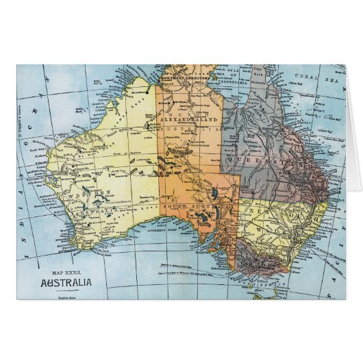 MAP: AUSTRALIA, c1890 Cards (Front Horizontal)