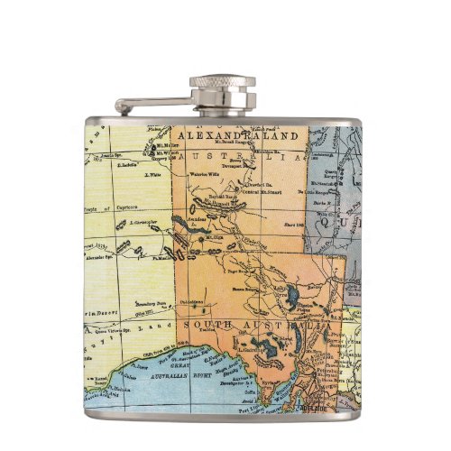 MAP AUSTRALIA c1890 Flask