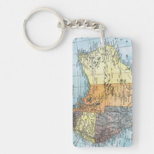 MAP: AUSTRALIA, c1890 Keychain