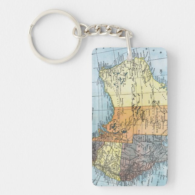 MAP: AUSTRALIA, c1890 Keychain (Front)