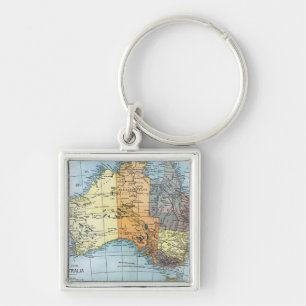 MAP: AUSTRALIA, c1890 Keychain