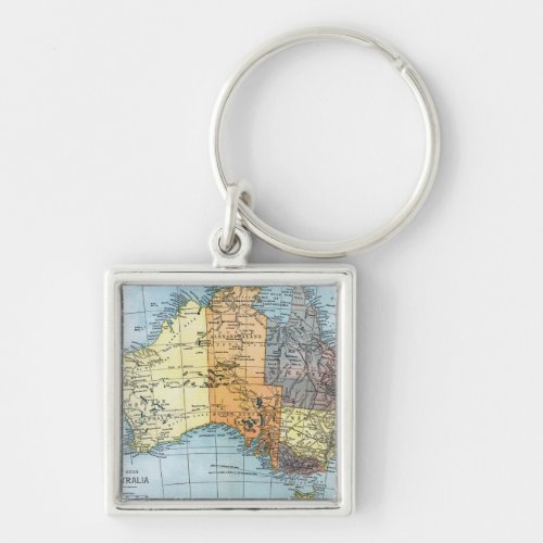 MAP AUSTRALIA c1890 Keychain