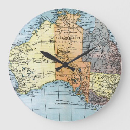 MAP AUSTRALIA c1890 Large Clock