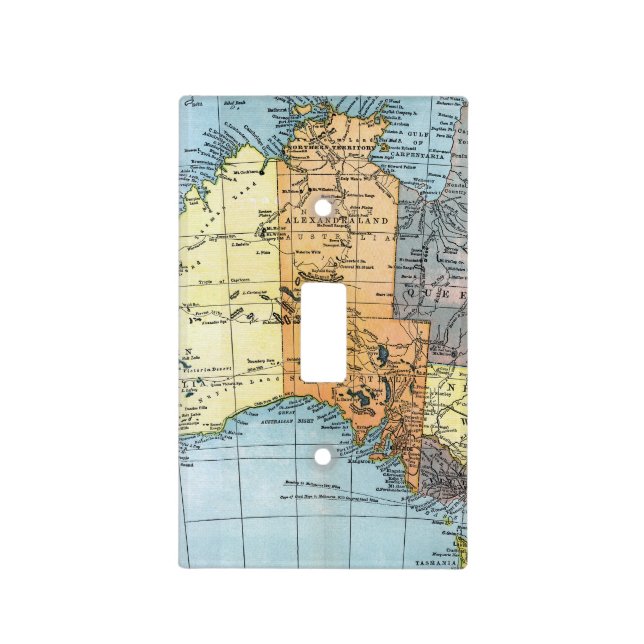 MAP: AUSTRALIA, c1890 Light Switch Cover (Front)