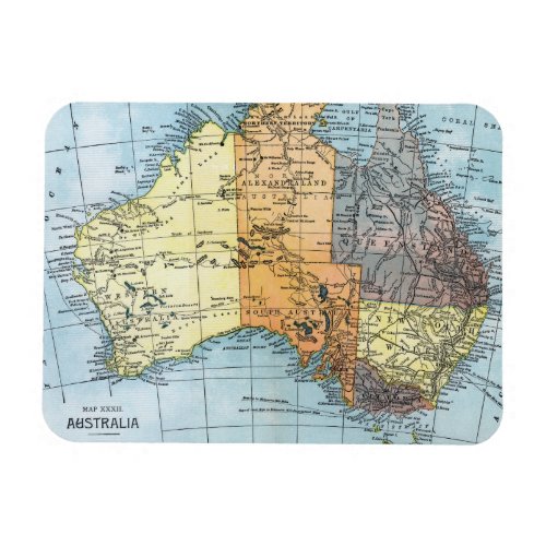 MAP AUSTRALIA c1890 Magnet