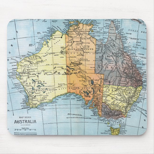 MAP: AUSTRALIA, c1890 Mouse Pad (Front)