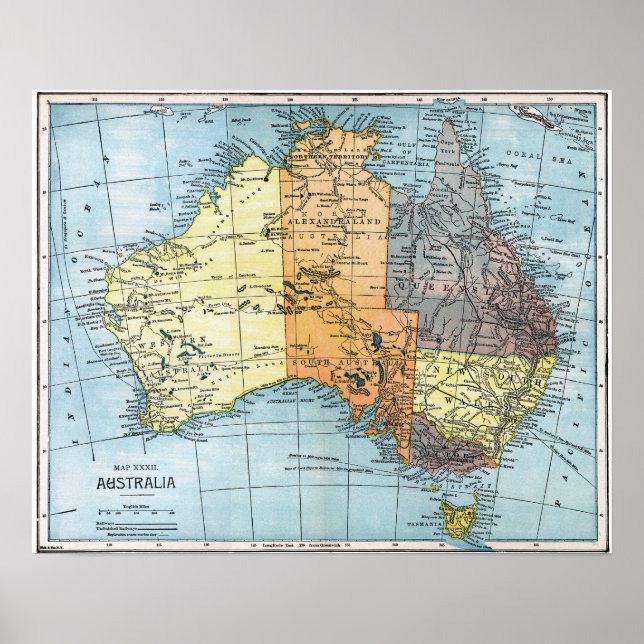 MAP: AUSTRALIA, c1890 Poster (Front)