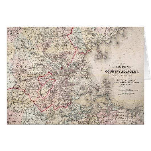 Map: Boston, 1883 Cards (Front Horizontal)