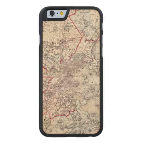 Map Boston 1883 Carved Maple iPhone 6 Slim Case