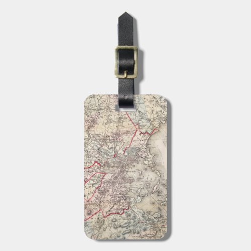 Map Boston 1883 Luggage Tag