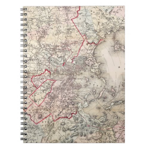 Map Boston 1883 Notebook