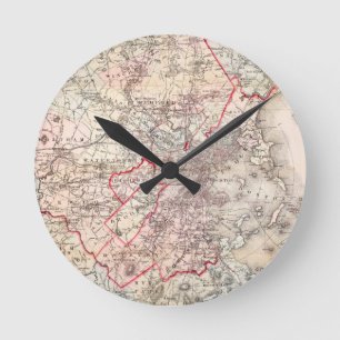 Map: Boston, 1883 Round Clock