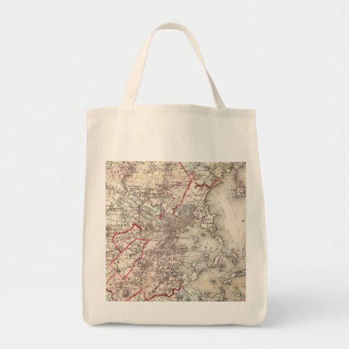 Map Boston 1883 Tote Bag