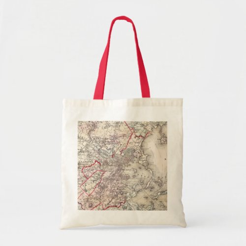 Map Boston 1883 Tote Bag