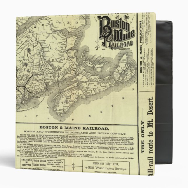 Map Boston and Maine Railroad 2 3 Ring Binder (Front/Inside)