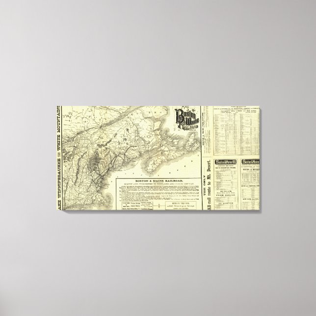 Map Boston and Maine Railroad 2 Canvas Print (Front)