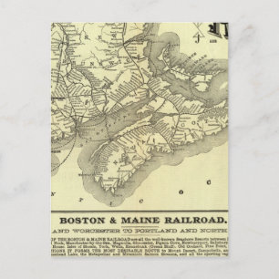 Map Boston and Maine Railroad 2 Postcard