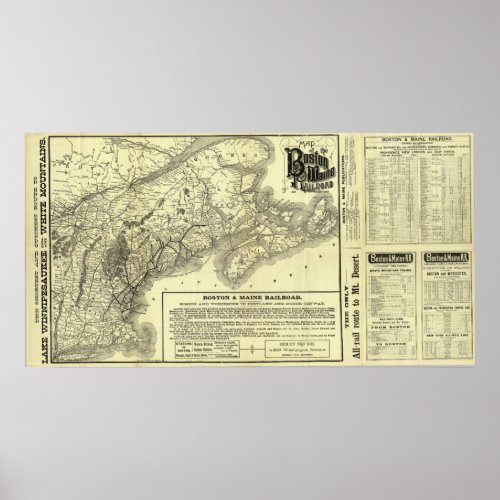 Map Boston and Maine Railroad 2 Poster
