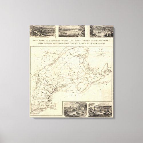 Map Boston and Maine Railroad Canvas Print