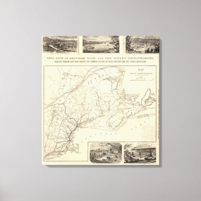 Map Boston and Maine Railroad Canvas Print (Front)