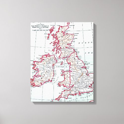 MAP BRITISH ISLES c1890 Canvas Print