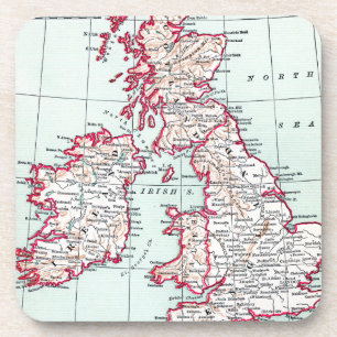 MAP: BRITISH ISLES, c1890 Drink Coaster