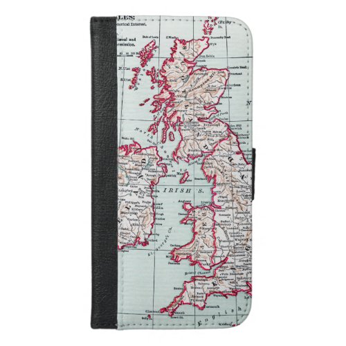 MAP BRITISH ISLES c1890 iPhone 66s Plus Wallet Case