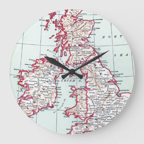 MAP BRITISH ISLES c1890 Large Clock