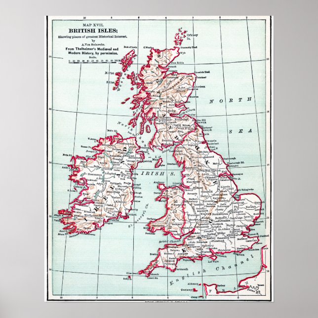 MAP: BRITISH ISLES, c1890 Poster (Front)