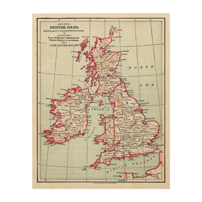 MAP: BRITISH ISLES, c1890 Wood Wall Art (Front)