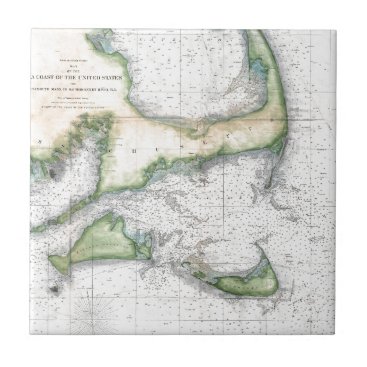 Map Cape Cod, Nantucket, Martha's Vineyard Ceramic Tile Map Cape Cod, Nantucket, Martha's Vineyard Ceramic Tile