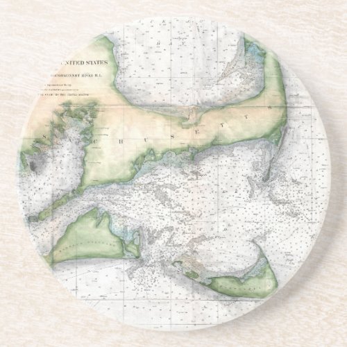 Map Cape Cod Nantucket Marthas Vineyard Coaster